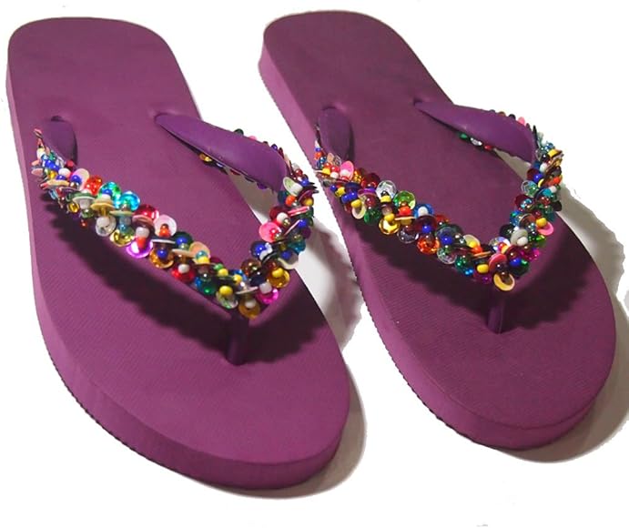 beaded flip flops uk