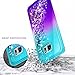 NageBee Galaxy S6 Edge Plus Case with Screen Protector (3D PET) for Girls Women, Glitter Liquid Sparkle Bling Floating Waterfall Quicksand Cute Case for Samsung Galaxy S6 Edge Plus -Auqa/Purple