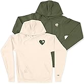 Custom Matching Couple Hoodies & Sweatshirts - Embroidered Puzzle Piece Heart Set - Personalized Initials on Sleeve - Cute His and Hers Pullovers for Valentine’s Day, Anniversary, and Weddings