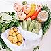 purifyou Premium Reusable Mesh/Produce Bags, Set of 10, Superior Double-Stitched Strength, with Tare Weight on Tags | Lightweight, See-Through