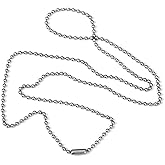 NW Pure Titanium Material Chain Silver Ball Necklaces for Women Rustproof Adjustable Derative with Beautiful Packaging (4.0mm-Gun lor, 24inch)