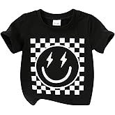 Happy Town Toddler Clothes Baby Boy Girl Smiley Face Shirt Short Sleeve T-Shirt Tee Summer Tops Outfits