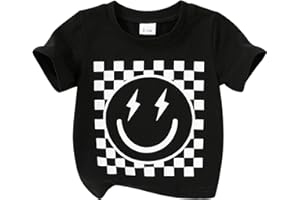 Happy Town Toddler Clothes Baby Boy Girl Smiley Face Shirt Short Sleeve T-Shirt Tee Summer Tops Outfits