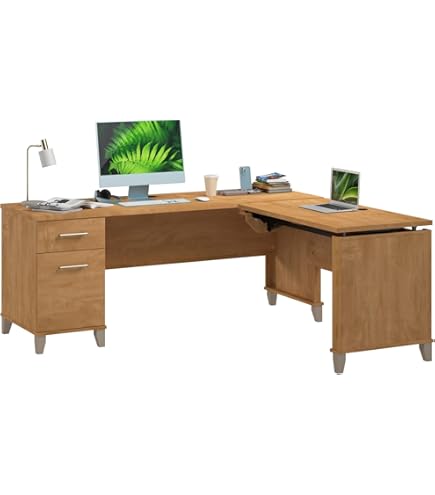Amazon.com: Bush Home Somerset 72W L Shaped Desk with Storage in