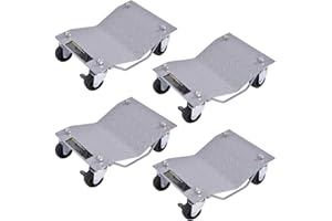 Goplus 4 PCS 4 X 3 Set Wheel Dollies Dolly Tire Skates Vehicle Car Auto Repair Moving Diamond, Gray