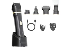 HOHOLE 5-in-1 Electric Bikini Trimmer for Women, Painless Razor with Replaceable Heads for Face, Legs, Underarms, Nose & Bikini Area, IPX7 Waterproof, USB Rechargeable (B2)