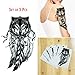 COKOHAPPY 5 Sheets Temporary Tattoo Black Wolf Dream Catcher for Women Men