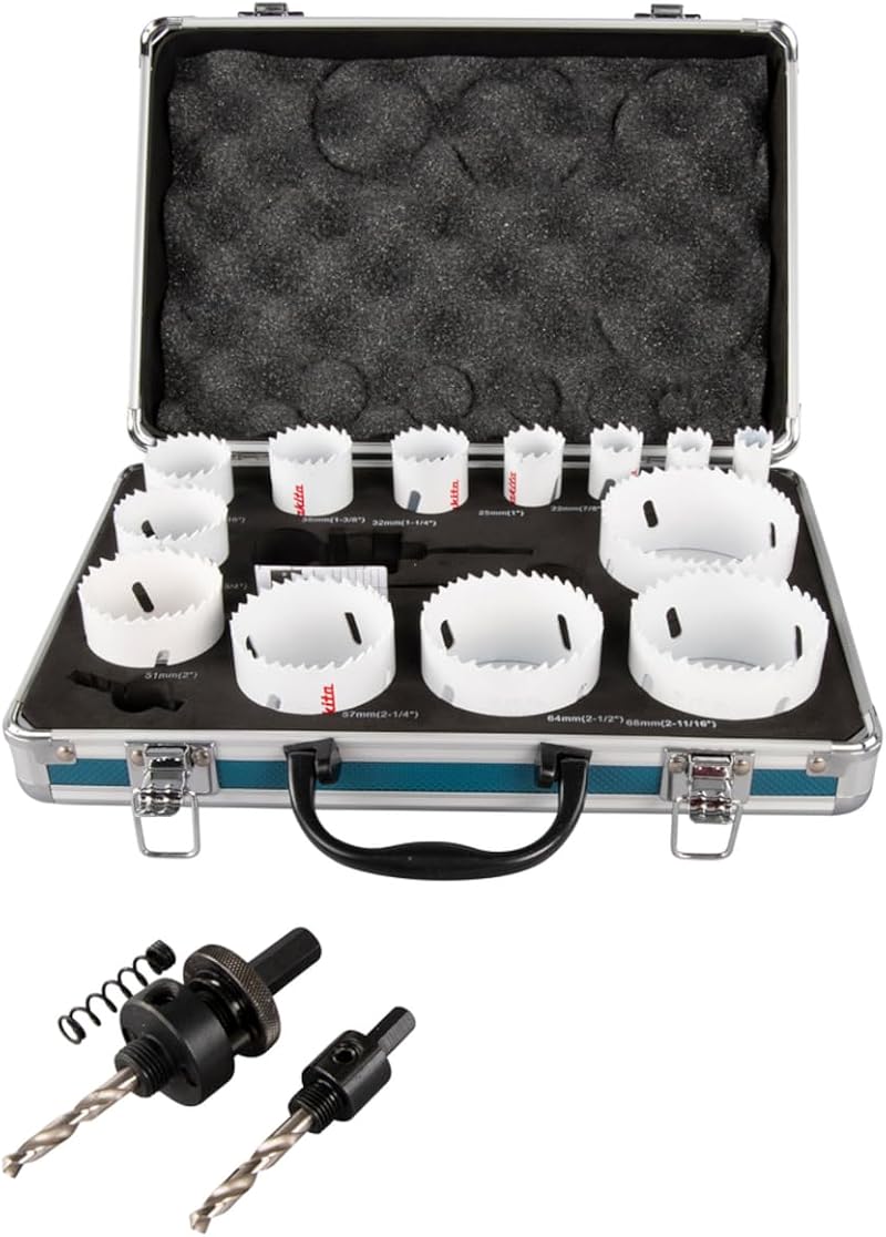 Makita D-47307 16 Piece Universal Holesaw Kit with Arbor and Case