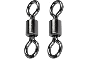 AMSYPORTS High Strength Fishing Swivel Connector Saltwater Freshwater Barrel Swivels Rolling Heavy Duty Swivels Fishing Coppe