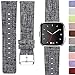 Maledan Replacement Bands for Fitbit Versa Women Men Large Small, Woven Fabric & Genuine Leather Breathable Accessories Strap Band for Fitbit Versa Smart Watch