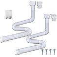 Prestantious 7ft Long Gutter Downspout Extensions, 3” Gutter Downspout Extender Pipe for 2"×3" Downspout and 3"×4"Downspout, Flexible Pipe Stretched Length 7ft, White,2-Pack