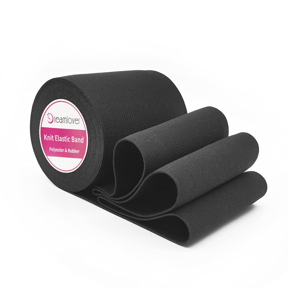 Dreamlover Black Elastic for Sewing, Wide Elastic for Clothes, 80mm x 5.5m