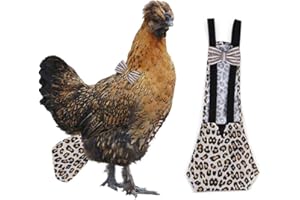 HONGGUN Pet Duck Goose Diapers, Adjustable Cloth Nappy Poultry Costume Diaper Portable Washable Clothing for Hen Chicken (S, Leopard)