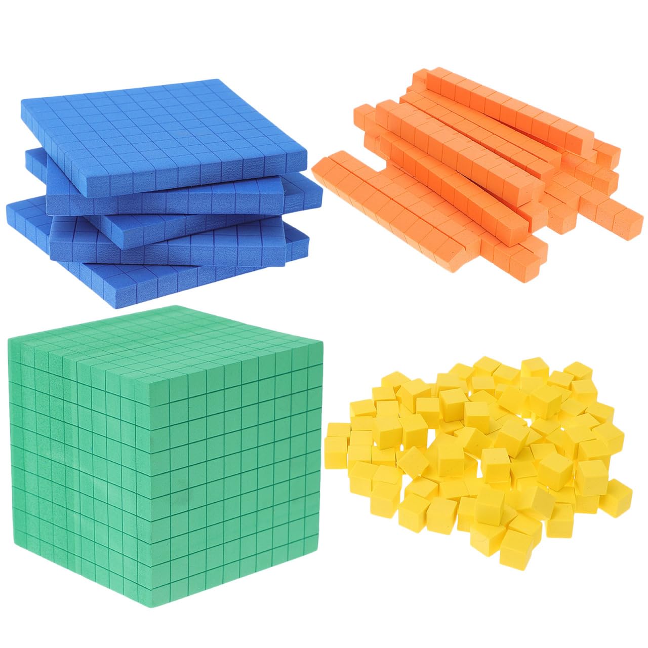 Alipis Math Counting Cube Educational Toy - 126Pcs Base 10 Blocks Maths Manipulatives for Kids Learning Numbers Place Value and Counting Skills in Home and Classroom