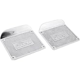 Polished Aluminum Diamond Running Board Step Plate Pair,For Ford Vehicles | 8-1/4 in. wide x 6-1/2 in. deep step area, Polished aluminum diamond tread surface