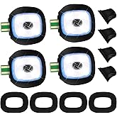 Mudder LED USB Rechargeable Beanie Light with Rubber Piece for LED Beanie Hat Craft Kits, Easy Install and Replaceable Headlamp Hat DIY Unisex Hand-Free Headlight for Men and Women(4 Pieces)