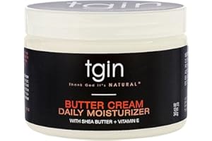 THANK GOD IT'S NATURAL tgin Butter Cream Daily Moisturizer - Curly Hair Products With Deep Hydration for Soft, Defined Curls - Hair Products for Twist Out Styling, Frizz Control and Shine - 12 oz for Type 3B-4C