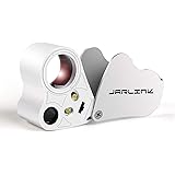 JARLINK 30X 60X Illuminated Jewelers Eye Loupe Magnifier, Foldable Jewelry Magnifier with Bright LED Light for Gems, Jewelry,