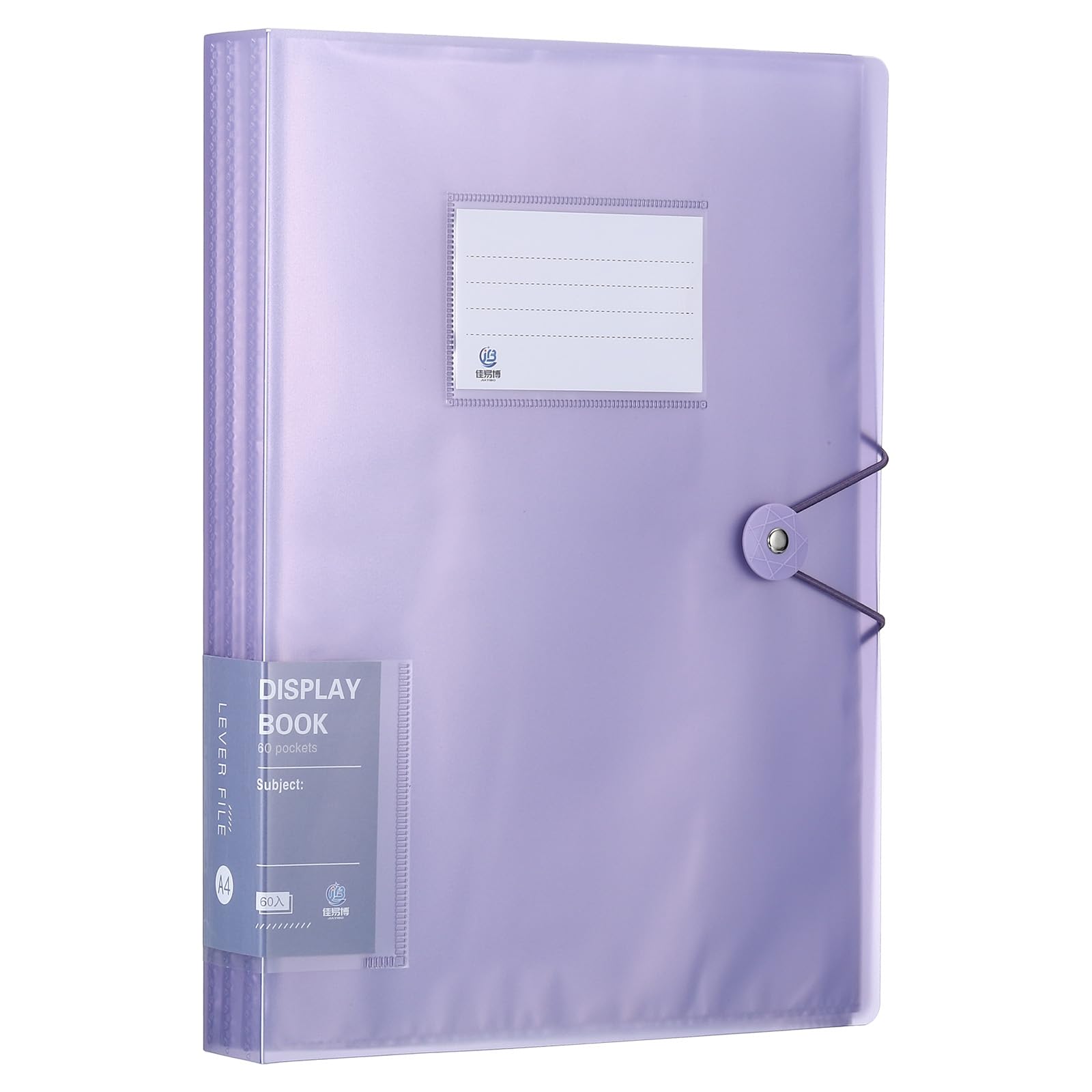 PATIKIL 8.5x11 Binders with Plastic Sleeve, 1 Pcs A4 Display 60 Pocket Portfolio Binder Folder Presentation Book with Clear Plastic Sheet Protector Sleeves for Artwork Documents,Purple