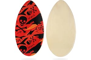 HQO LOVL 35 inch Skim Board for Kids Adults Wooden Skim Boards with High Gloss Coat for Beach Skimboards for Beginners