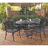 Home Styles 5554-308 Biscayne 5-Piece Outdoor Dining Set, Black Finish, 42-Inch