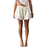 MakeMeChic Women's Satin Lace Shorts Wide Leg Slip Shorts Boxer Lounge Shorts Streetwear
