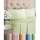 Queen Size 4 Piece Sheet Set - Comfy Breathable & Cooling Bed Sheets Set - Hotel Luxury Bedding for Women, Men, Kids, Teens, Boys & Girls - Deep Pockets and Wrinkle Free - Oeko-Tex - Light Sage Green
