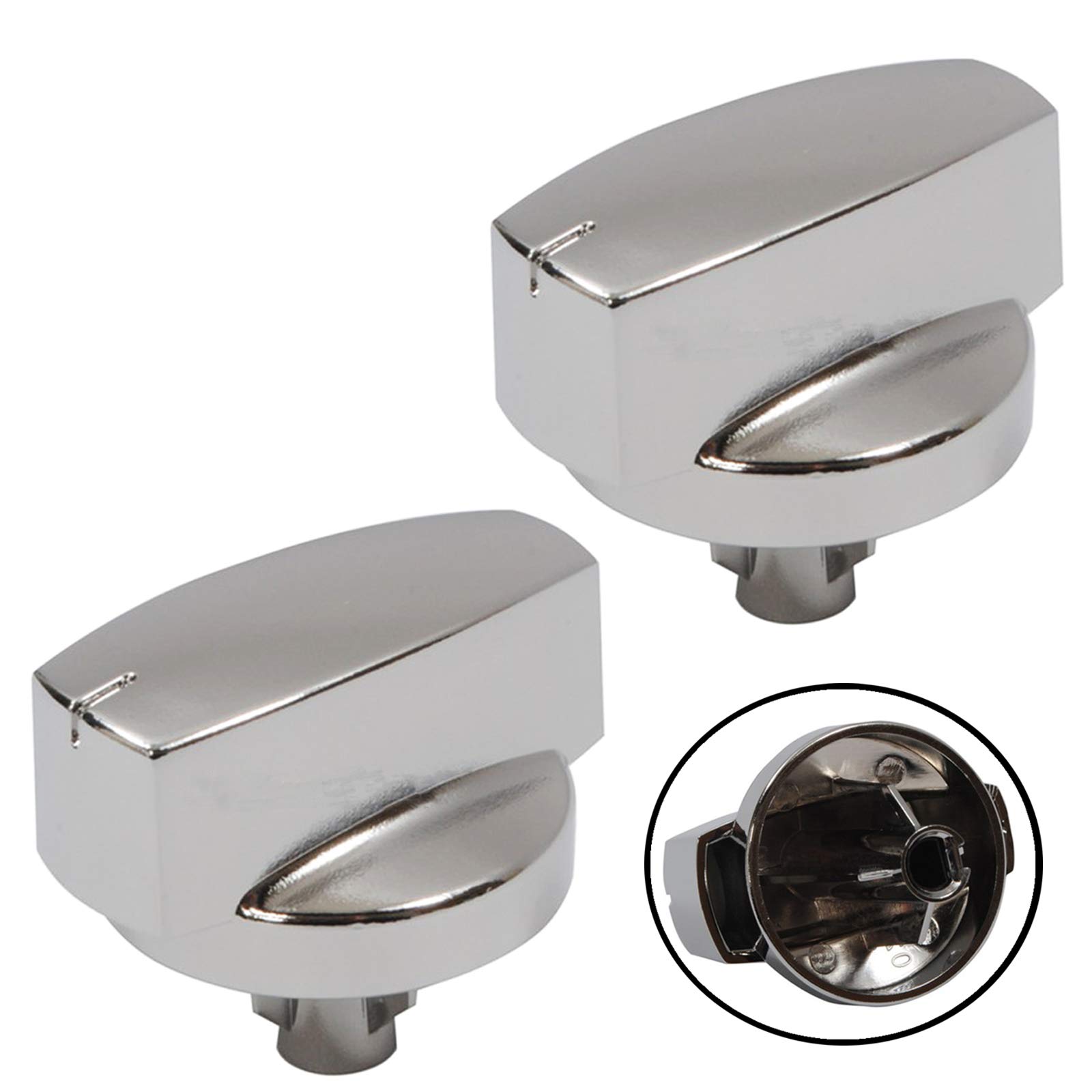 Belling Genuine 444445412 444445413 1000DF Oven Cooker Knob Function Control Switch (Silver/Chrome, Pack of 2 Knobs)