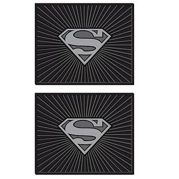Rubber Front Car Floor Mats Superman Set Gift Pack Warner