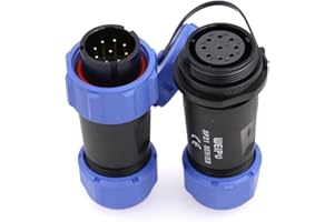 Eonvic Weipu SP21 2-12 Pin Male Waterproof Connector Plug Female Socket IP68 in Line Cable Connector Industrial Circular Solar Electrical Connector (9Pin)