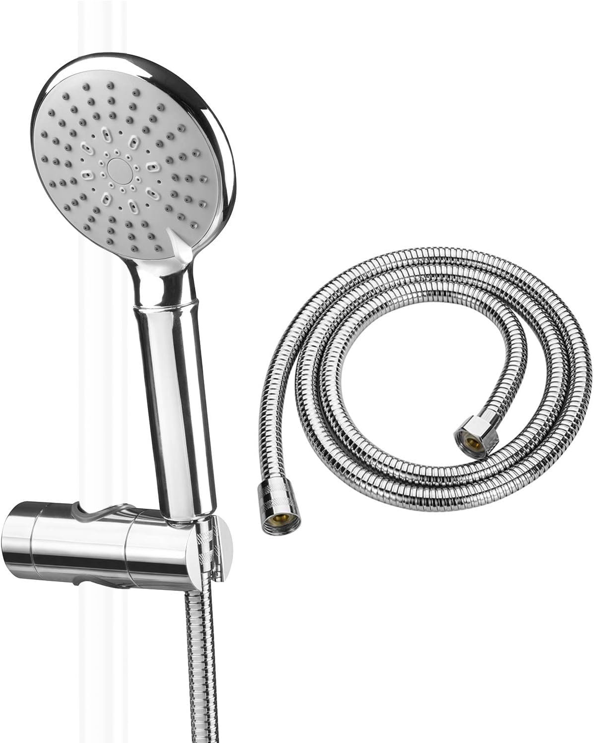 ASTOTSELL Handheld Shower Head with Hose and Adjustable Bracket, High Pressure 5 Spray Modes Showerhead Set with 1.5M Stainless Steel Hose & Teflon Tape, Chrome Plated Universal Fitting for Bathroom