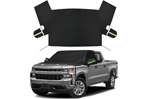 LEZZYRUCK Windshield Snow Cover Compatible with F150 250 / Dodge Ram 1500, 600D Oxford Cloth Heavy Duty All Weather Winter Windshield Covers with Side Mirror Covers