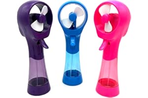 BJPEY Handheld Misting Fan with Spray Function - Portable Battery Operated Personal Cooling Fans for Travel, Beach, Camping (Blue+Purple+Pink)