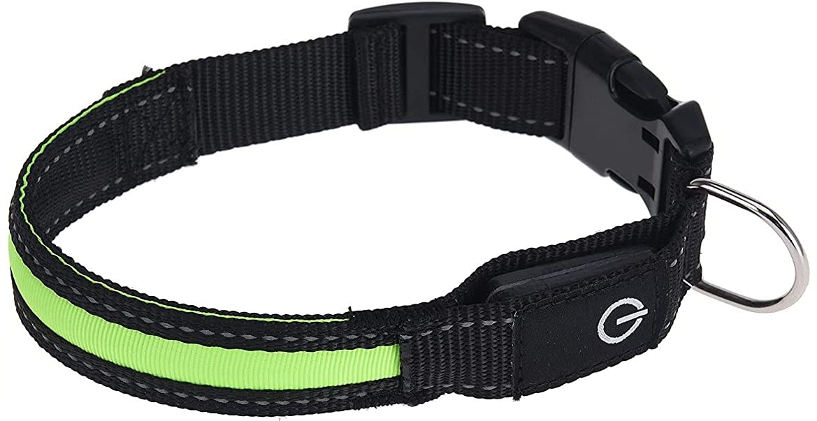 BARGAIN4ALL Reflective Nylon Dog Collar – with Safety Buckle – Adjustable Padded Breathable – Soft Neoprene – Medium Size (Neon)