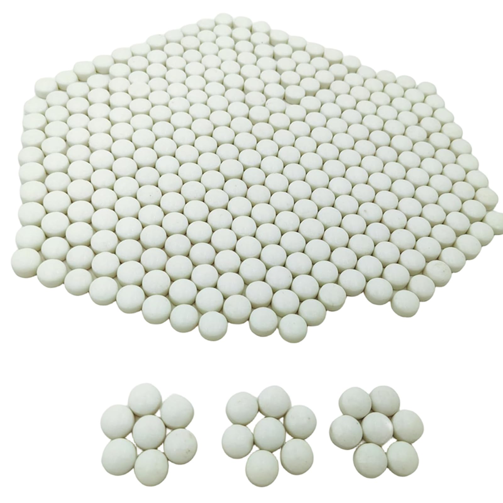 Photo 1 of 1/2 inch Mini Round Jade Mosaic Tiles, 1.1LB Circel Glass Mosaic Pieces for DIY Craft,Flowerpots, Vases, Cups, Garden Decor Mosaic Making Supplies (White)