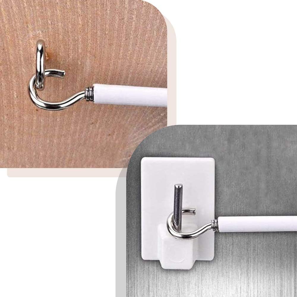 XCOZU Curtain Wire with Self-adhesive Hooks, Net Curtain Wire, Net Curtain Wire and Hook Set - Image 5