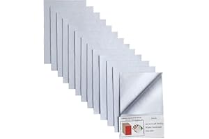 Jtnohx Adhesive White Felt Sheet, 12 Pieces Soft Felt Sheets with Adhesive Backing, 8x12 Inches Sticky Back Felt Fabric for Craft DIY Crafts