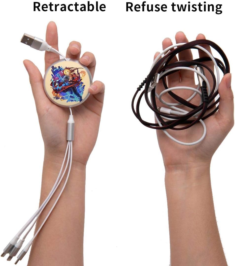 Aluminum Alloy Shell Pc Surface N C Fullmetal Alchemisti Sbrotherhood Anime Round Three In One Charging Cable Tpe Cable