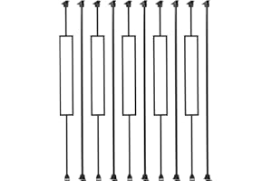 Gleefurny Balusters for Staircase Interior - Contemporary Rectangle Spindles, Banister, Hollow, 1/2inch x 44inch, Square Panel Iron & Plain Iron Balusters and Swivel Shoes (Pack of 10), Satin Black