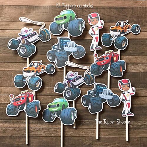 12 Cupcake Toppers BLAZE and the MONSTER MACHINES