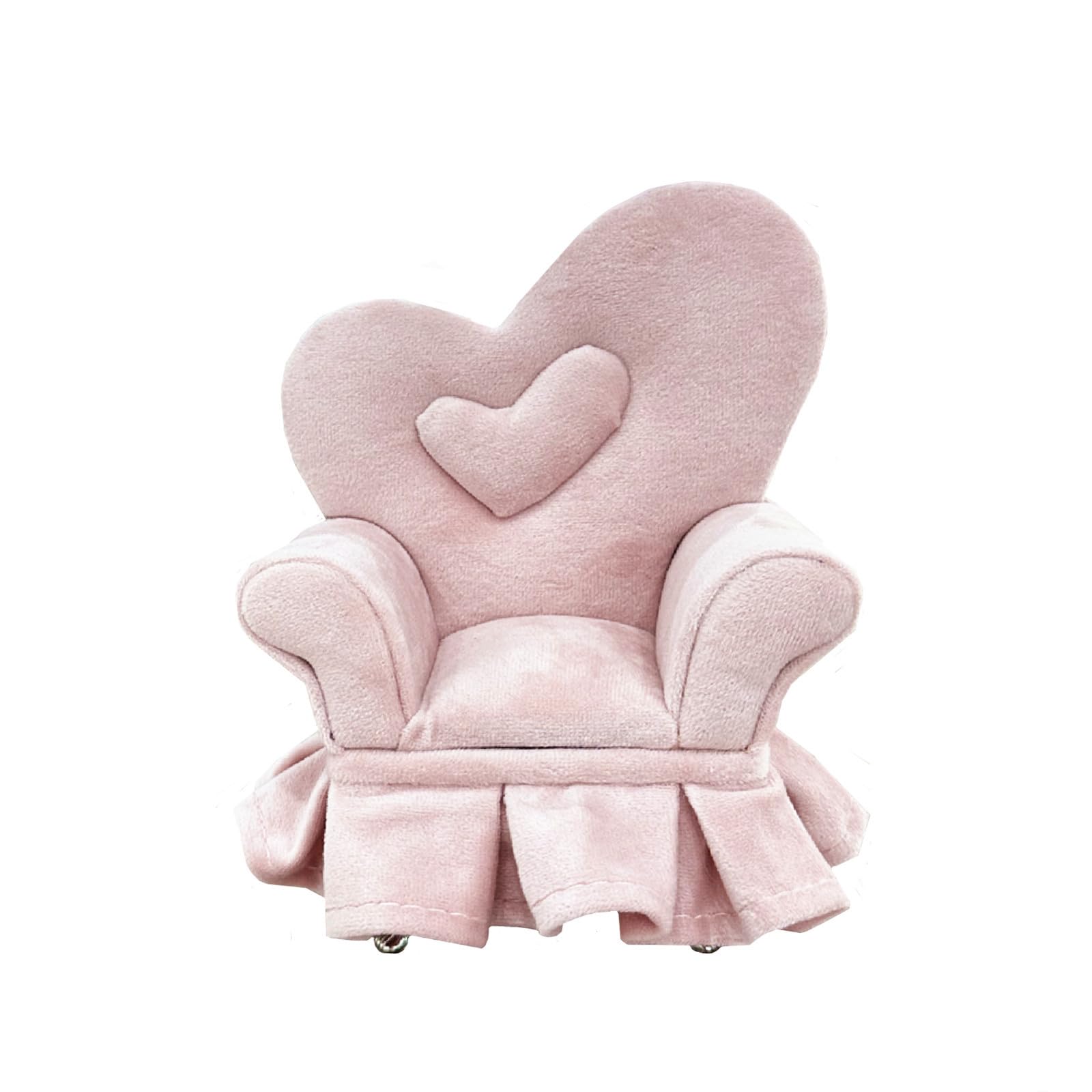 Photo 1 of DD-life Openable Sofa Velvet Jewelry Storage Box - Miniature Couch Chair for Earrings, Necklaces, Bracelets - Gift for Girls and Women (Pink)