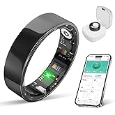 BIEMHA Smart Ring IP68 Waterproof，5-Day Long Battery Life, No Subscription Fee，Fitness Health Tracker for Men Women, Heart Rate & Sleep Monitoring Daily Use，iOS&Android Compatible (Black, 9)