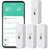 WiFi Humidity Temperature Monitor: Smart Hygrometer Thermometer for Remote Monitor and Alert, High Precision Indoor Thermometer with TUYA App, No Hub Required, Compatible with Alexa (4-Pack)