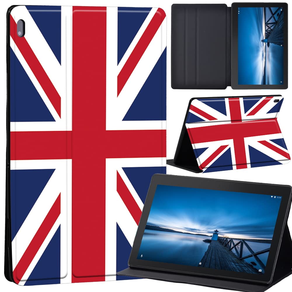 Case for Lenovo Tab M10 TB-X605F/ TB-X605L/ TB-X505F/ TB-X505L - Leather Tri-Fold Stand Cover Case for Lenovo Tab M10 10.1-Inch Tablet, (British flag)