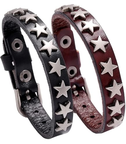 Amazon.com: Punk Leather Studded Star Bracelet,Vintage Punk