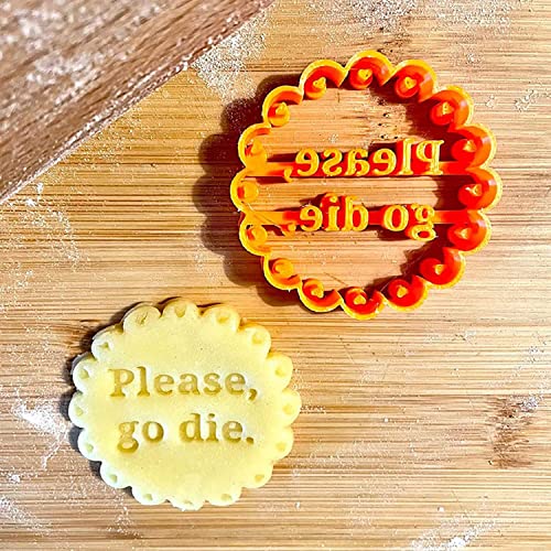Funny Cookie Molds for Baking,4pcs Cookie Molds with Good Wishes, Christmas Biscuit Cutters for Baking Chocolate DIY , Rude Cookie Cutters with Adult Rude Sayings Cuss Words