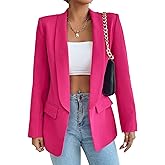 KateModa Women's Sweater Blazers Bussiness Casual Jacket Long Sleeve Cardigan Button Front Lapel Suit with Pockets