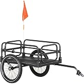 Aosom Bike Cargo Trailer with Suspension, 16'' Wheels, 88 lbs Max Load | Bike Wagon, Bicycle Trailer, Triple Safety Features