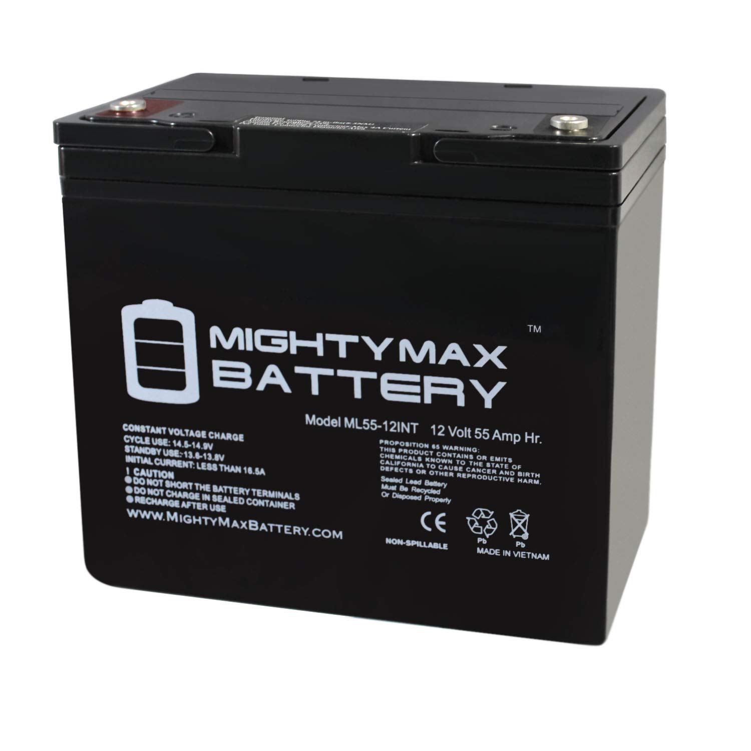 Mighty Max Battery 12V 55AH Internal Thread Replacement Battery Compatible with Minn Kota Endura Trolling Motor