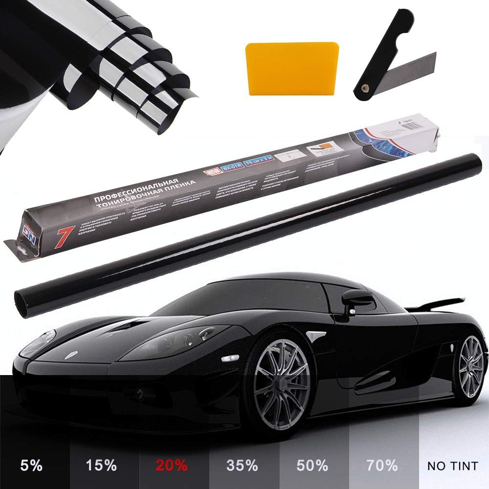 Coldshine 3M x 75cm Car Window Tint Film Reduce Sun Glare Universal Glass UV Shade Vinyl Film for Privacy and Heat Reduction Privacy Glass Window Door Tint Tinting Film Home Office Decor